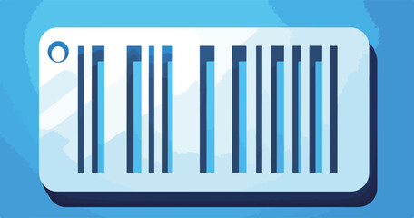 Fototapeta premium Abstrakter Barcode Vektor mit blauen und weißen Linien auf einem blauen Hintergrund, digitaler Code