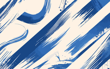 Abstrakte Pinselstriche in Blau und Beige erzeugen ein dynamisches und k&uuml;nstlerisches Muster f&uuml;r grafische Designs.