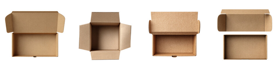 Open and Ready Cardboard Boxes for Shipping & Delivery: Streamline Your Packaging with These Versatile Templates for E-commerce and Business Needs