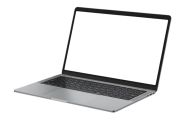 Laptop or notebook with blank screen isolated with clipping path on white background. png