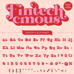 Serif Groovy Retro Vintage Bold Font alphabet vector file