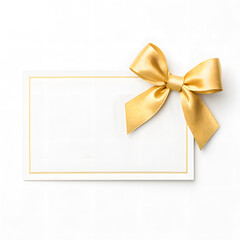 Blank card with golden ribbon