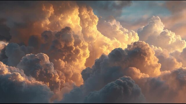Dramatic cloud formation in evening light