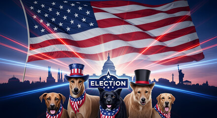 Donkey Versus Elephant in American Election Campaign 2024 Political Concepts with Patriotic Background 41597006 1