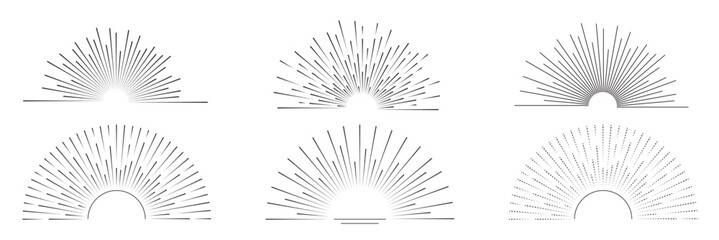 Monochrome sunburst icon collection, abstract starburst shapes, retro burst elements, vintage vector, decorative celebration design. Big collection sunburst best quality. Vector illustration.