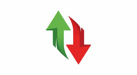 Green Up Arrow and Red Down Arrow Symbolizing Exchange and Direction.