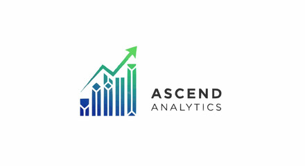Ascend Analytics business growth chart with upward arrow.