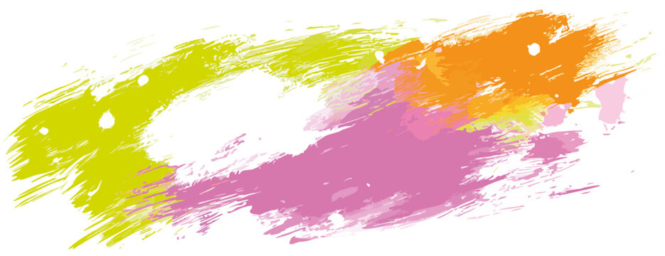 Bunte Pinselstriche und Farbkleckse auf wei&szlig;em Hintergrund als Vektor-Illustration f&uuml;r Designzwecke.