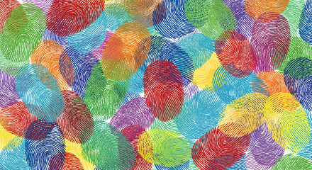 Many different colorful fingerprints background. People diversity concept identity paint individuality and friendship love together unique diverse community peace 26680013 1