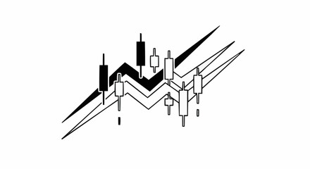 Candlestick Chart with Zigzag Pattern for Financial Analysis.