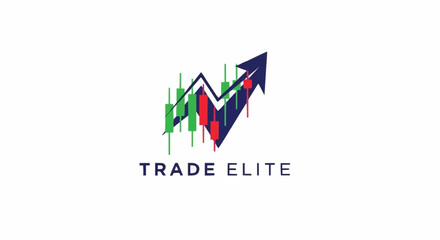 Trade Elite logo with upward trending stock market graph and arrow.