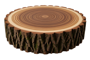 Cross section of a tree trunk with growth rings