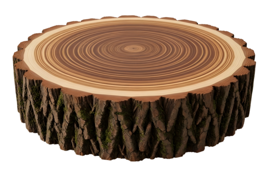 Cross section of a tree trunk with growth rings