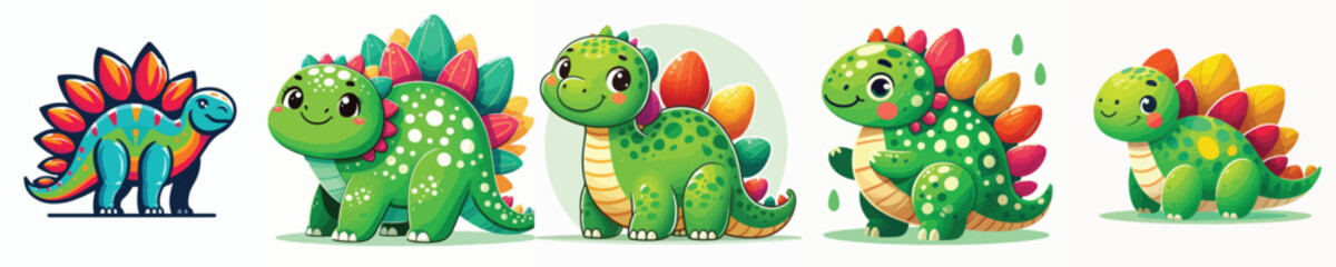 white background stegosaurus vector image © Andreas