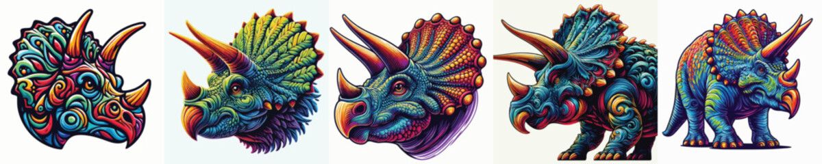 white background triceratops vector image