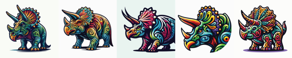 white background triceratops vector image