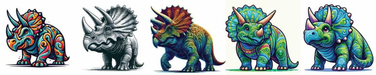 white background triceratops vector image