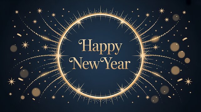 2026 Blue metal number for New Year Celebration. Festive Christmas bright banner. Realistic Golden 3d number