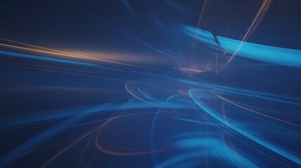 Abstract blue light trails creating a futuristic and dynamic perspective