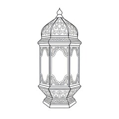 Ornate illuminated vintage vector illustration, a radiant middle eastern lantern design, cultural