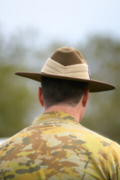 Rear view of an Australian Soldier, an Aussie Digger - vertical
