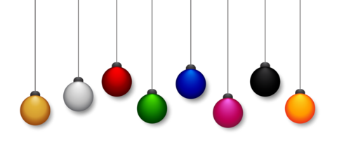 Christmas ball set, PNG baubles with pattern, ornaments