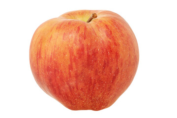 Red apple with yellow color isolated.