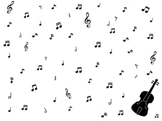 バイオリンと音符の壁紙

