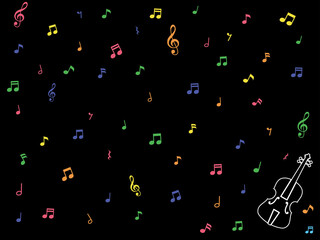 バイオリンと音符の壁紙
