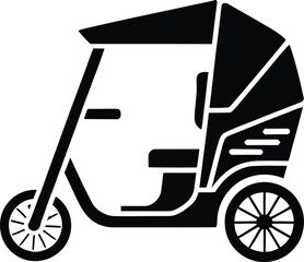 Tuk Tuk Silhouette &ndash; Editable Vector for Local Transit