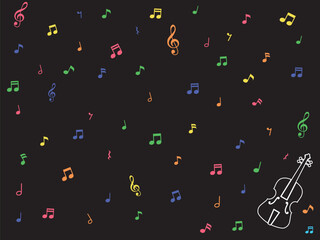 バイオリンと音符の壁紙
