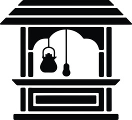 Vendor Cart Icon &ndash; Black Silhouette for Street Market Design