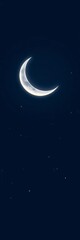 Dark blue Ramadan sky with a luminous crescent moon and scattered stars, perfect for Islamic holiday greetings,  Islamic,  spiritual