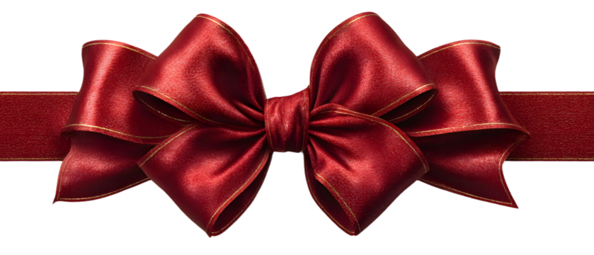 Red ribbon and bow realistic illustration