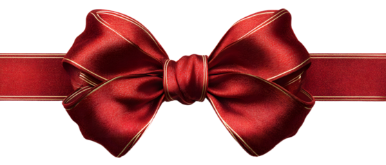 Red ribbon and bow realistic illustration