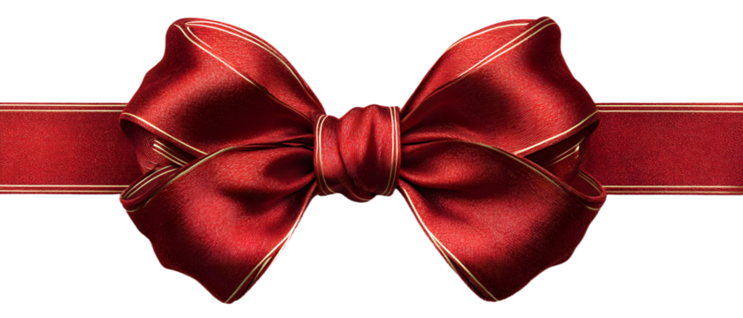 Red ribbon and bow realistic illustration