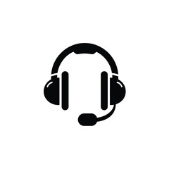 Fototapeta premium Headset Icon with Microphone on Transparent Background, Customer Service Symbol