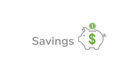 Savings Concept with Piggy Bank and Coin.