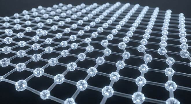 Scientific visualization of a two dimensional graphene atomic structure. - Powered by Adobe