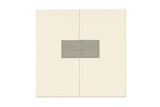 Minimalist abstract art graphic with beige geometric rectangles and gray wood texture, clean background
