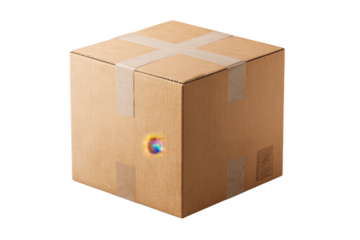 Cardboard Box Isolated on Transparent Background for Packaging