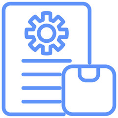 Plan Outline Blue Color Icon
