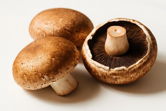 portobello mushrooms on a white background - Powered by Adobe