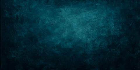 Dark blue grunge texture wall background with vintage aged paper and rough paint design