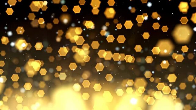 Golden hexagonal particle background material