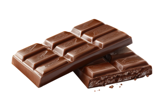 Milk Chocolate Bars Stacked and Isolated on Background