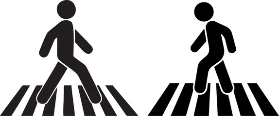 Pedestrian Crossing Icon Silhouette