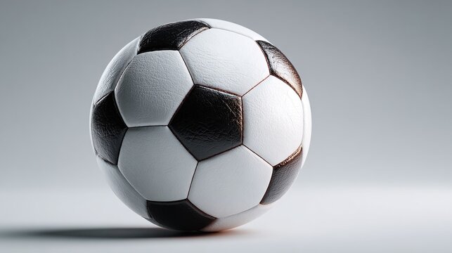 Classic soccer ball design ready for the big game, embodying teamwork and passion, perfect for sports marketing and athletic campaigns