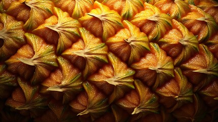 close up of pineapple skin