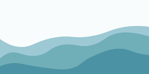Water Wave Background Design, Abstract Vector Blue Ocean Wallpaper Template